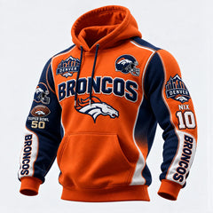 Rugby-print Hooded Sweatshirt