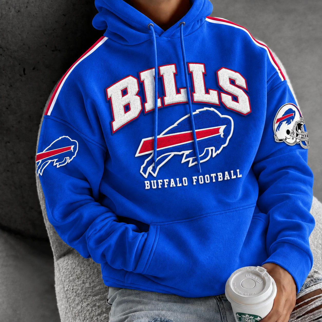 Rugby-print Hoodie