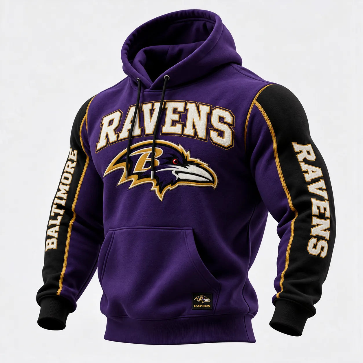 Rugby-print Hooded Sweatshirt