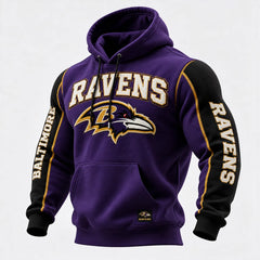 Rugby-print Hooded Sweatshirt