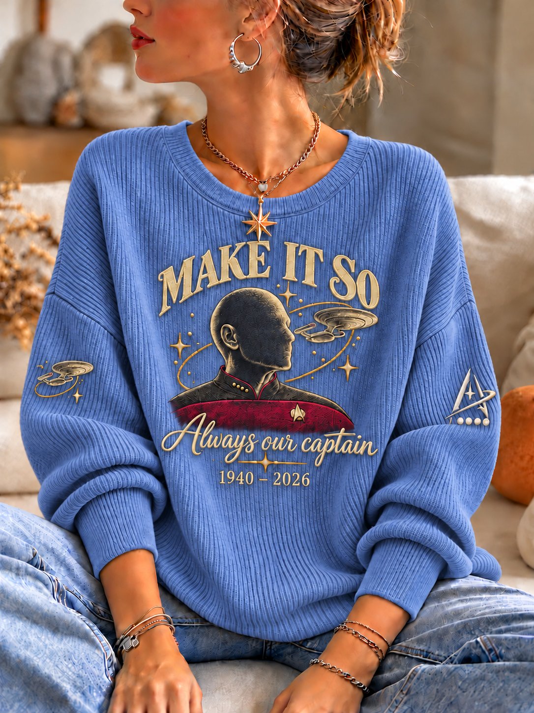 Women's In Loving Memory of Our Captain Print Sweatshirt