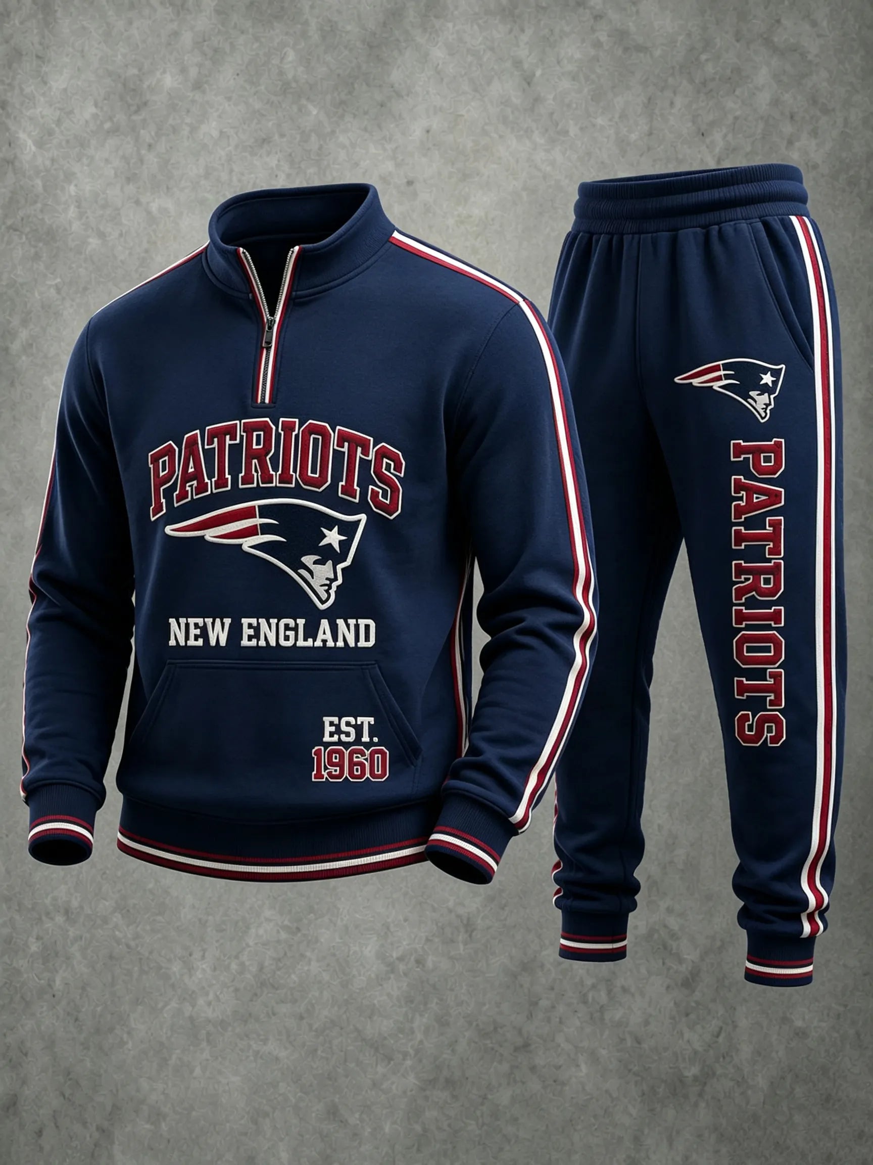 Unisex Casual Football Print Sweatershirt Set