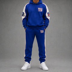 Unisex Casual-Chic Rugby-Print Hoodie And Jogger Set