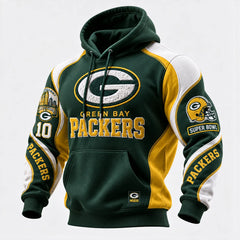 Rugby-print Hooded Sweatshirt