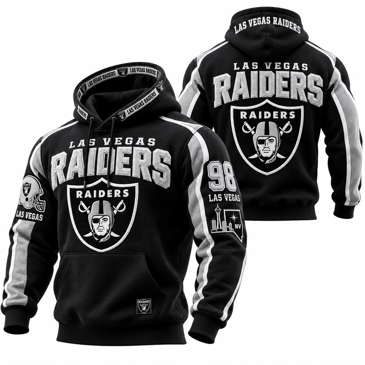 Rugby-print Hooded Sweatshirt