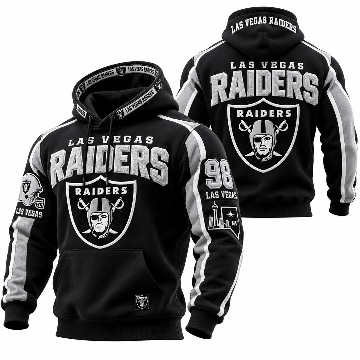 Rugby-print Hooded Sweatshirt