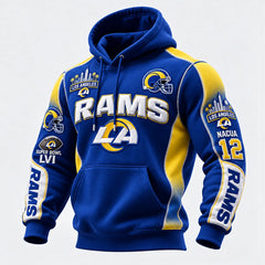 Rugby-print Hooded Sweatshirt