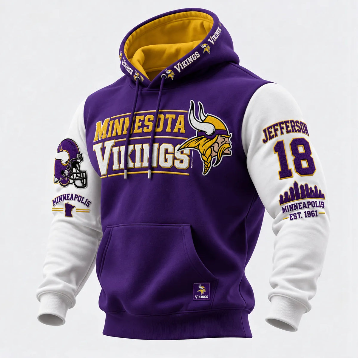 Rugby-print Hooded Sweatshirt
