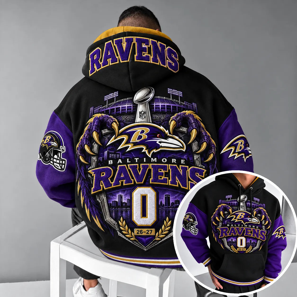 Rugby-print Hoodie