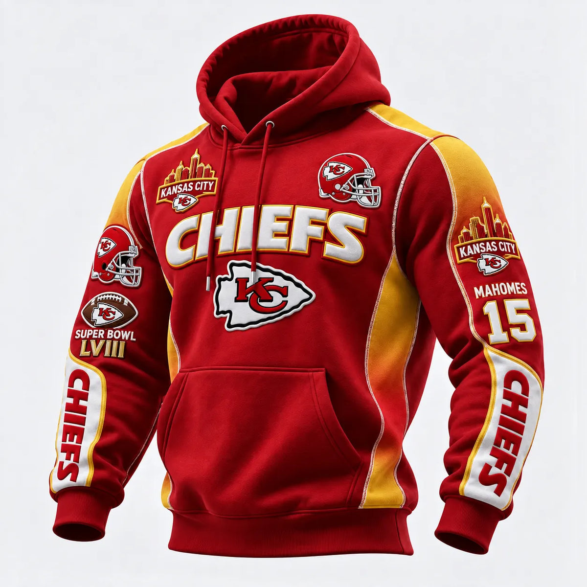 Rugby-print Hooded Sweatshirt