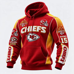 Rugby-print Hooded Sweatshirt