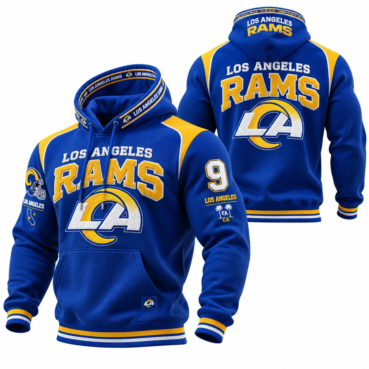 Rugby-print Hooded Sweatshirt