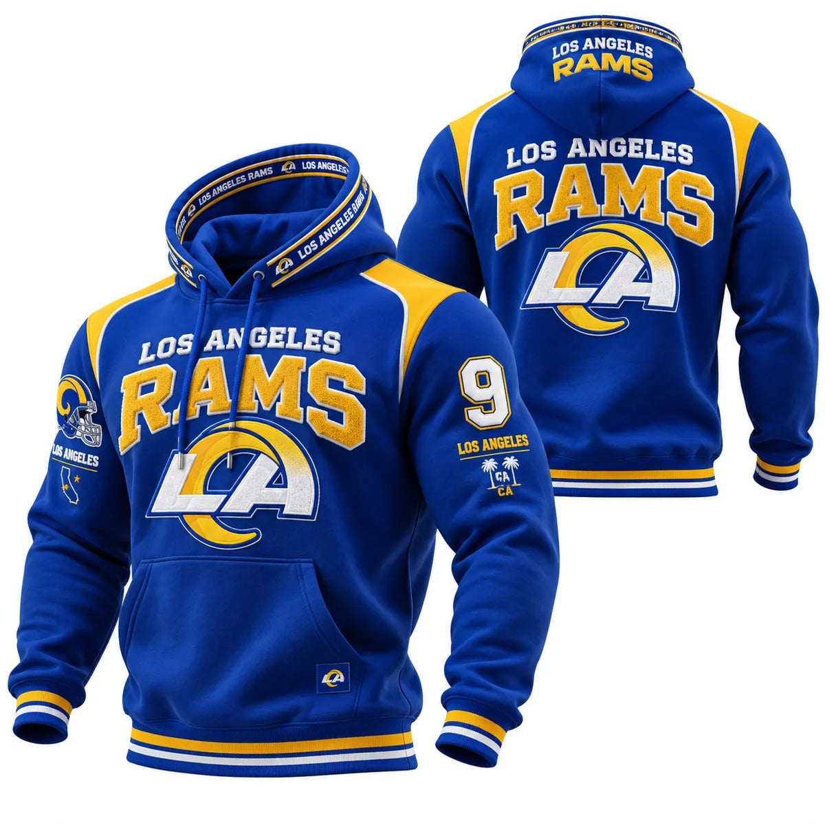 Rugby-print Hooded Sweatshirt