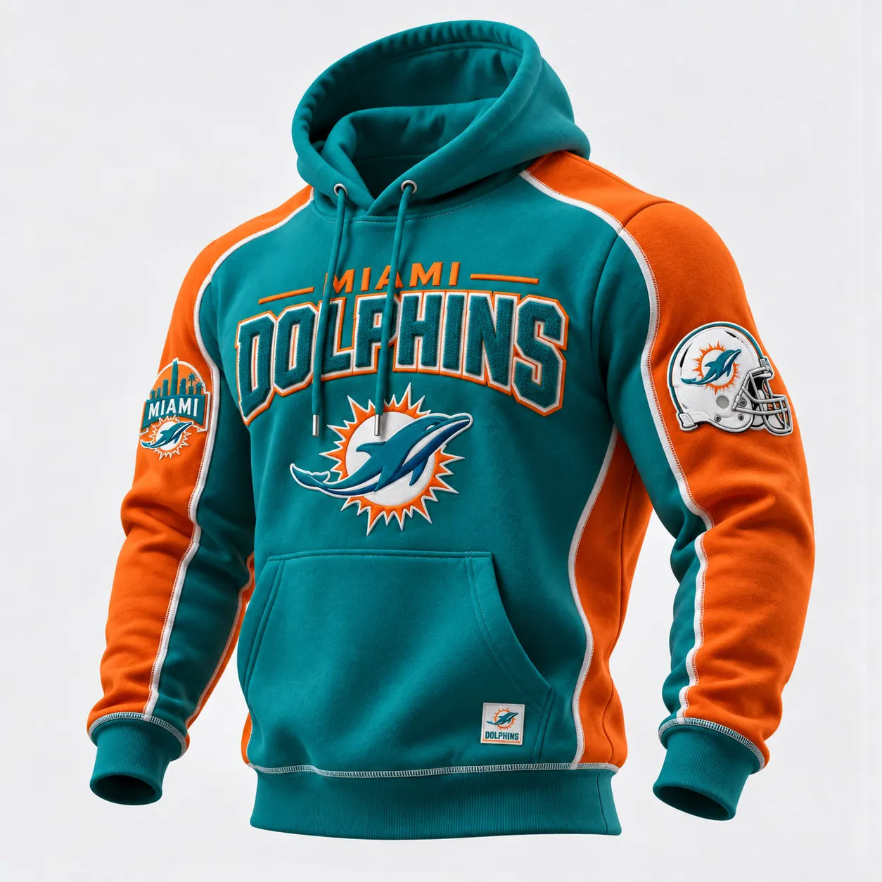 Rugby-print Hooded Sweatshirt