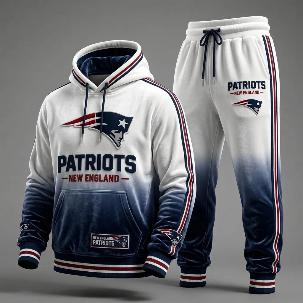 Unisex Casual Football Velvet Fabric Print Hoodies Set