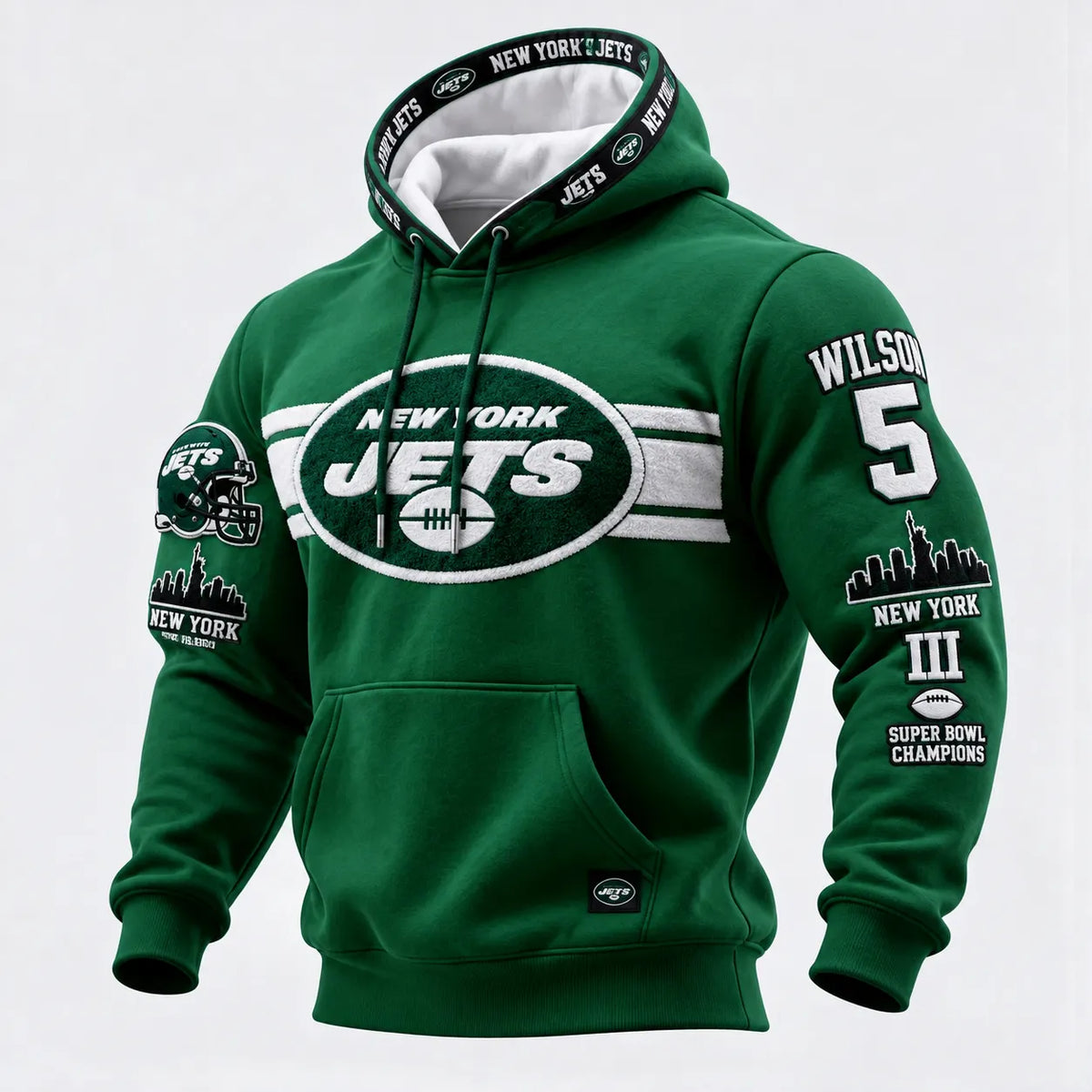 Rugby-print Hooded Sweatshirt