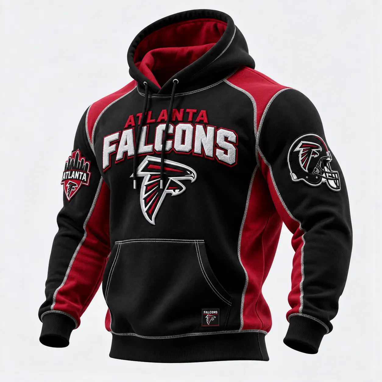 Rugby-print Hooded Sweatshirt