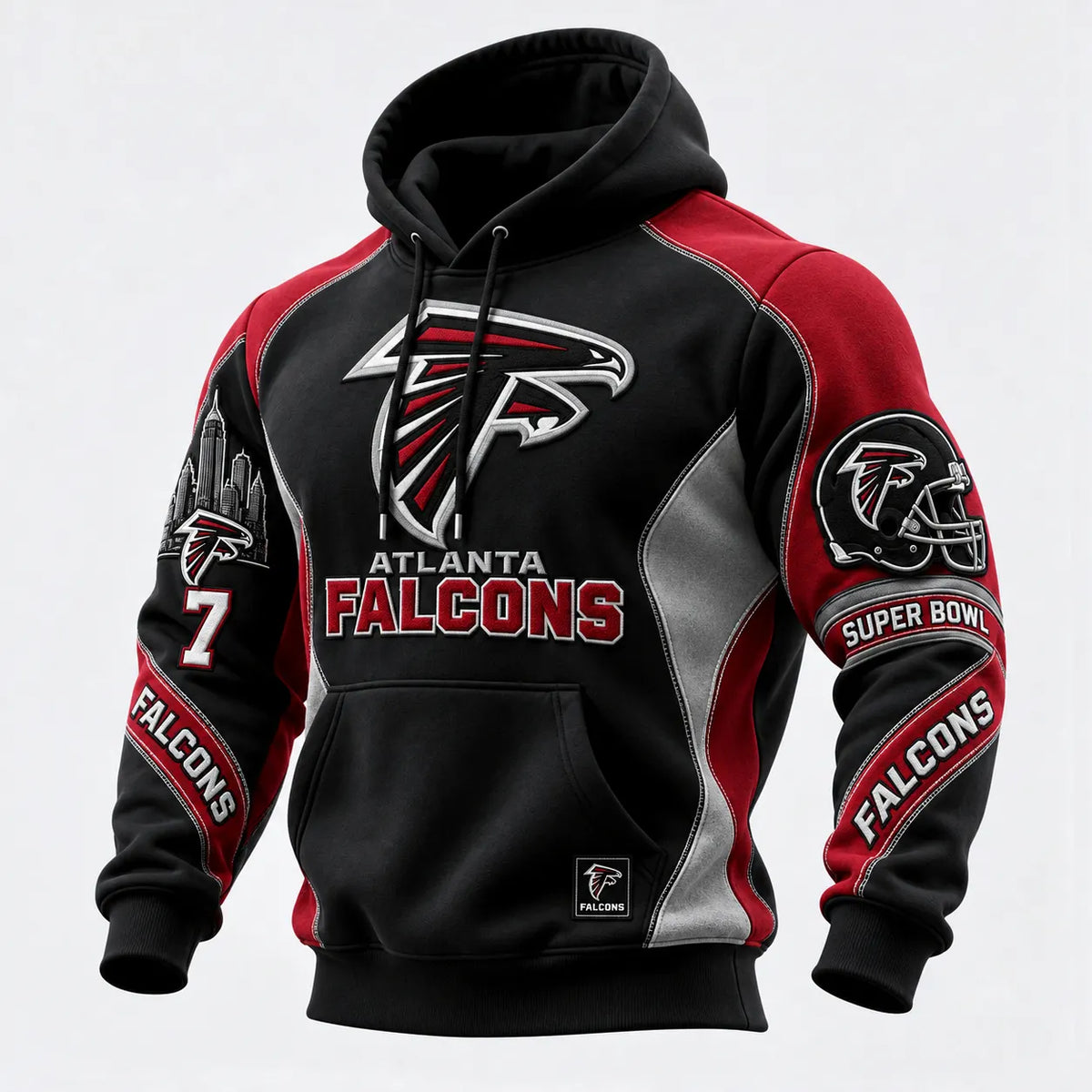 Rugby-print Hooded Sweatshirt