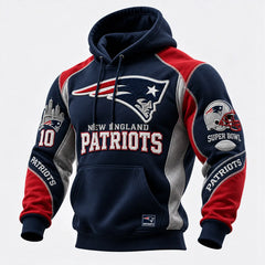 Rugby-print Hooded Sweatshirt