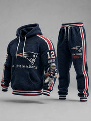 Unisex Football Premium Cotton-Blend Waffle Knit Hoodie And Jogger Set