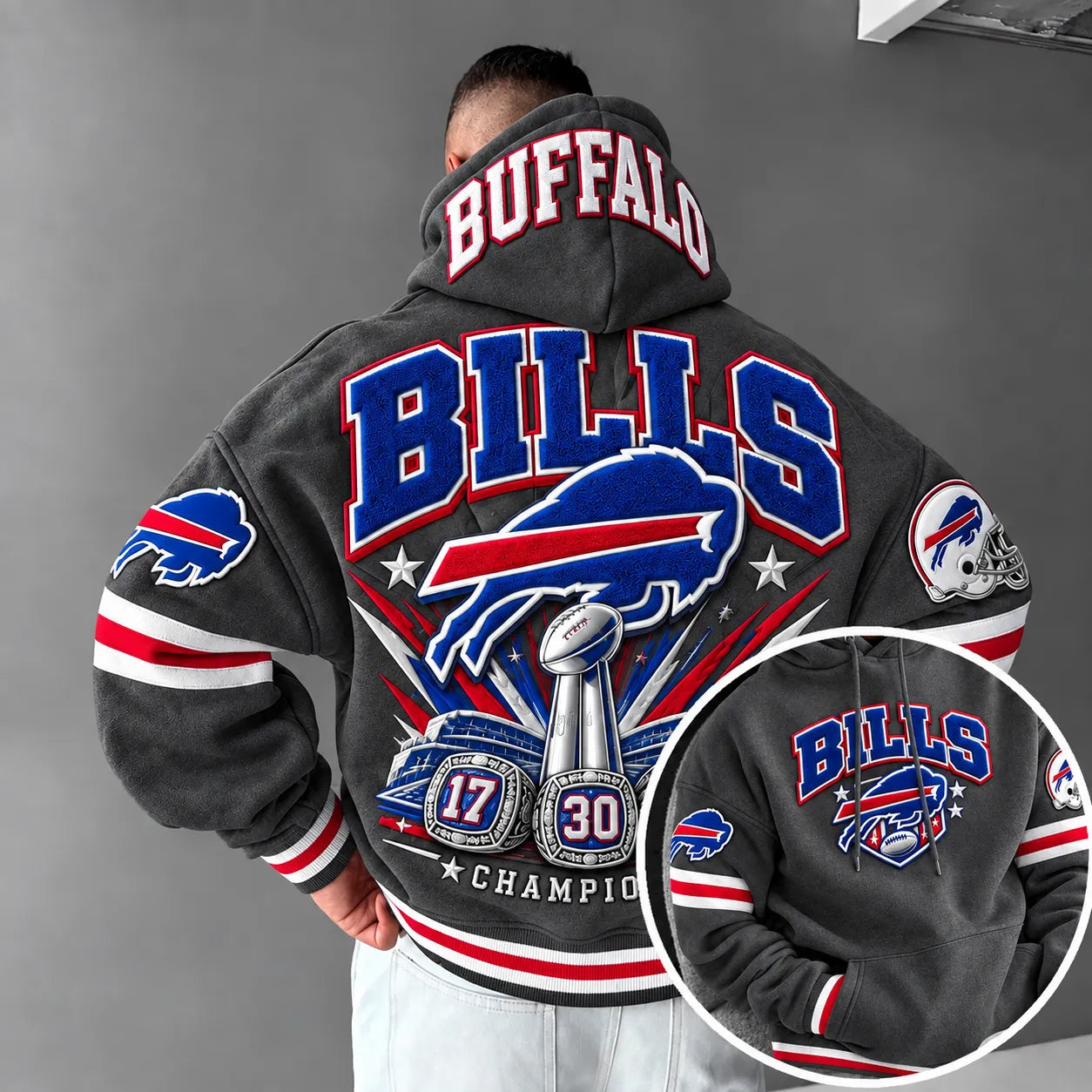 Rugby-print Hoodie