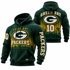 Rugby-print Hooded Sweatshirt