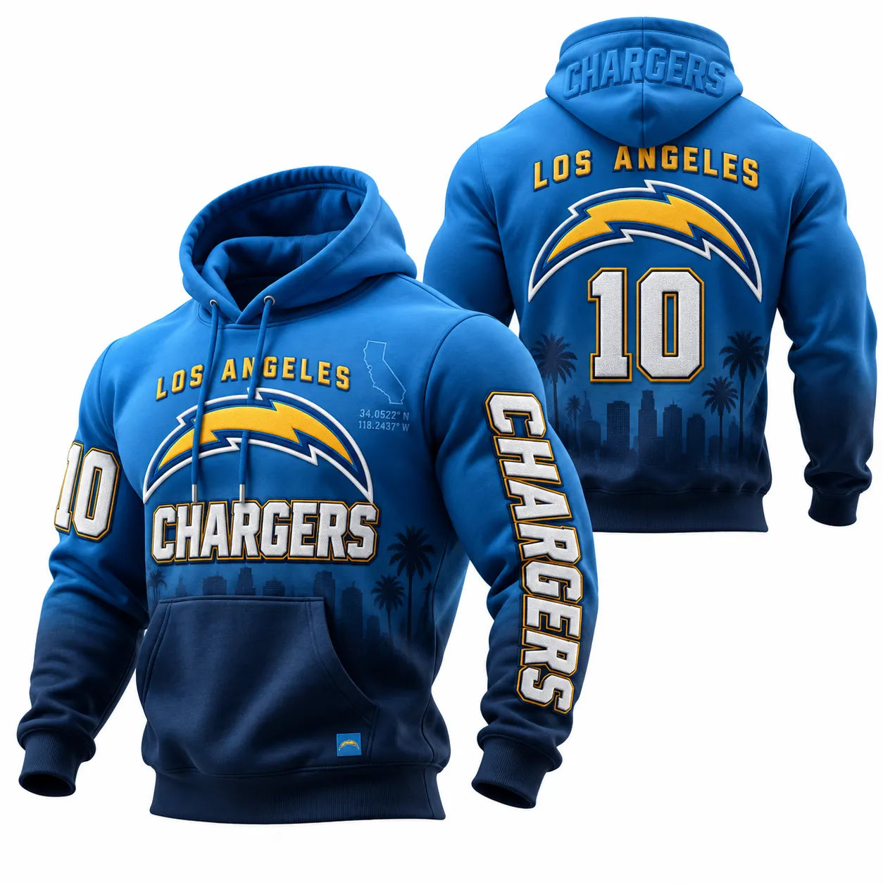 Rugby-print Hooded Sweatshirt