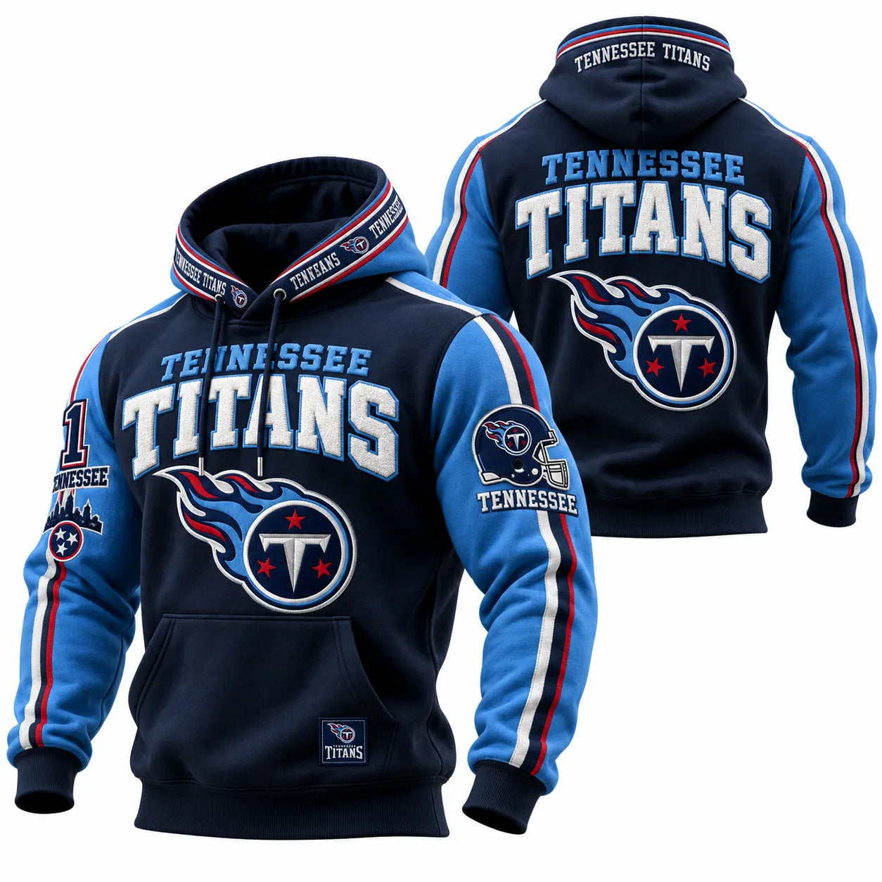 Rugby-print Hooded Sweatshirt