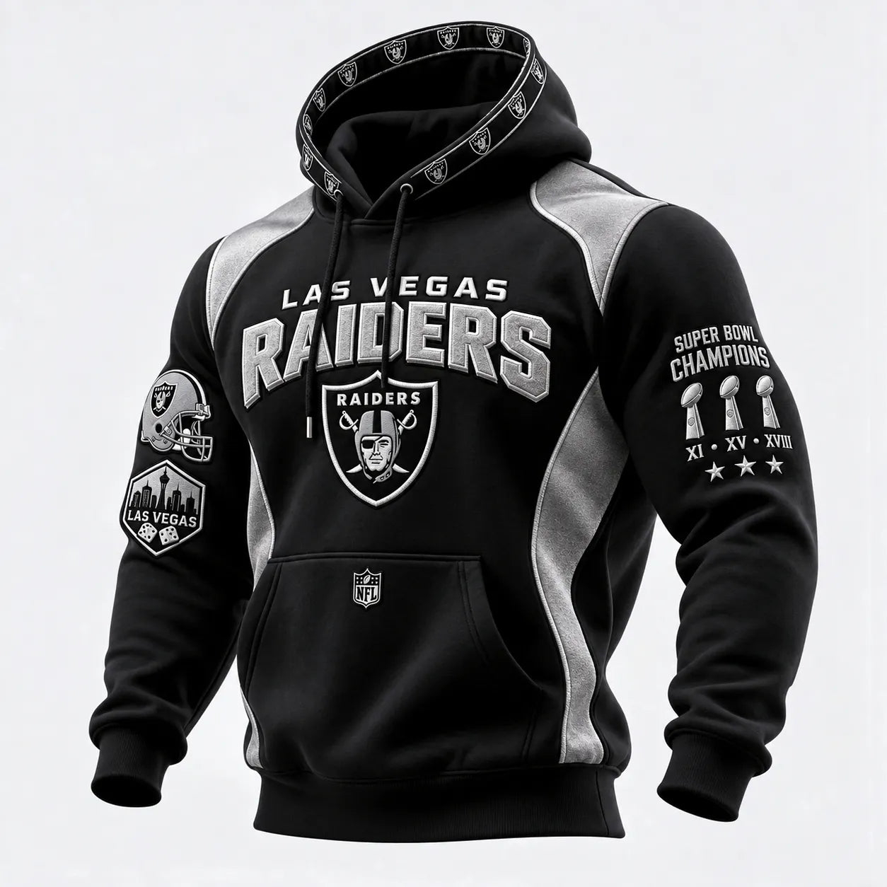 Rugby-print Hooded Sweatshirt