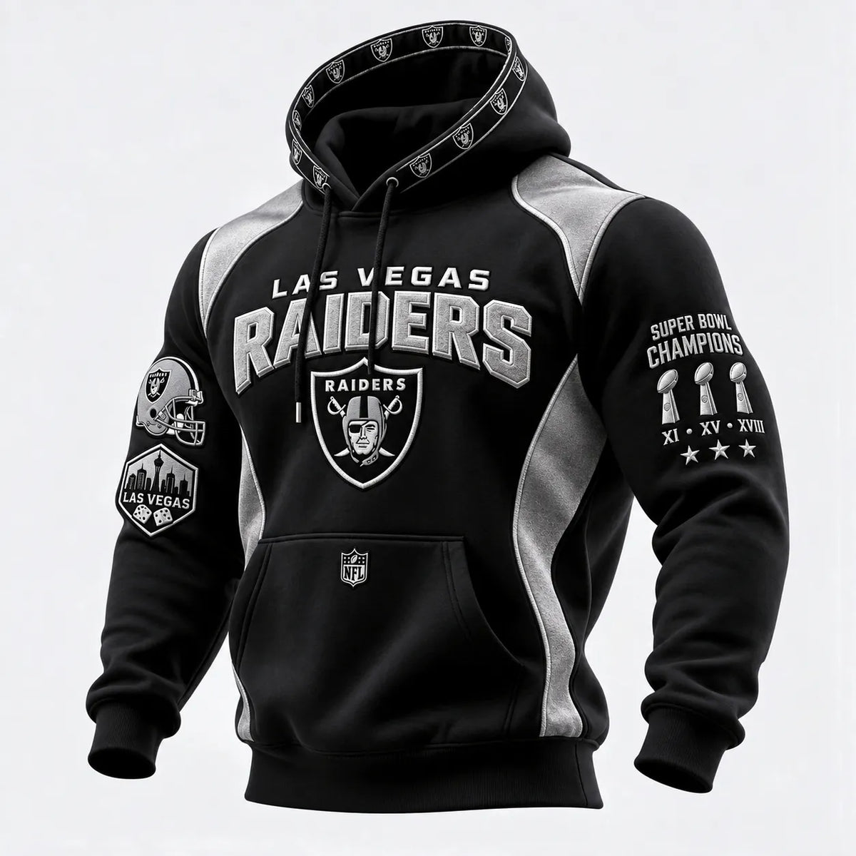 Rugby-print Hooded Sweatshirt