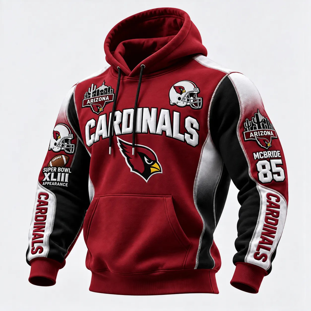 Rugby-print Hooded Sweatshirt