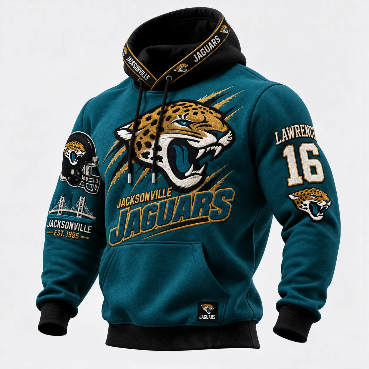 Rugby-print Hooded Sweatshirt