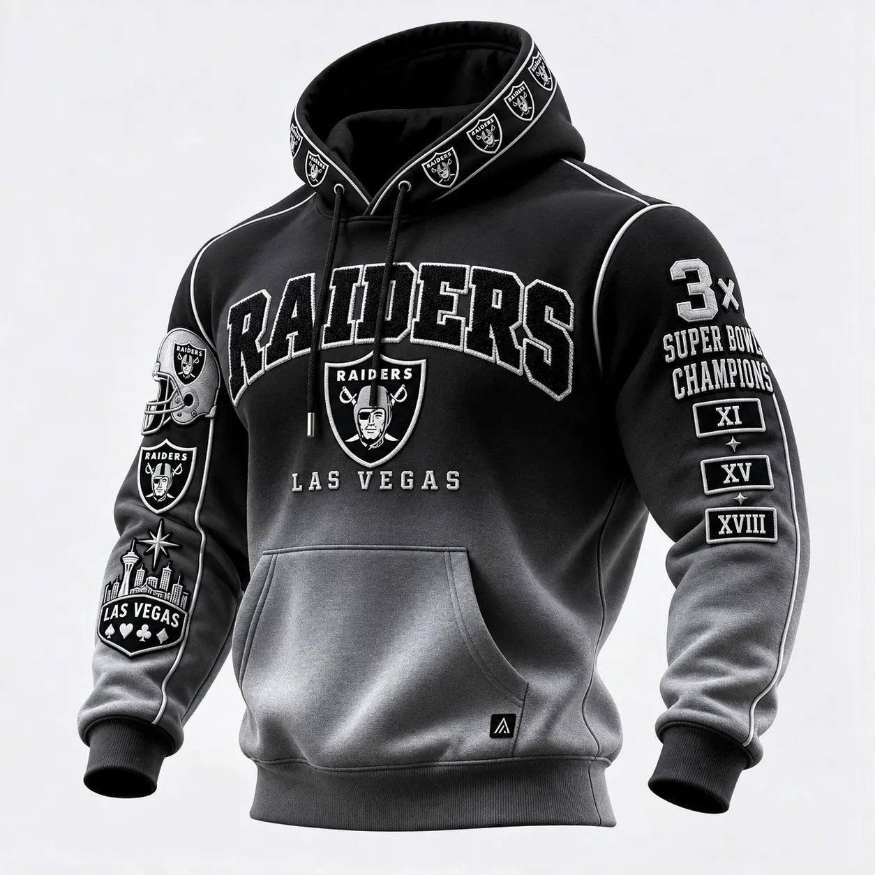 Rugby-print Hooded Sweatshirt