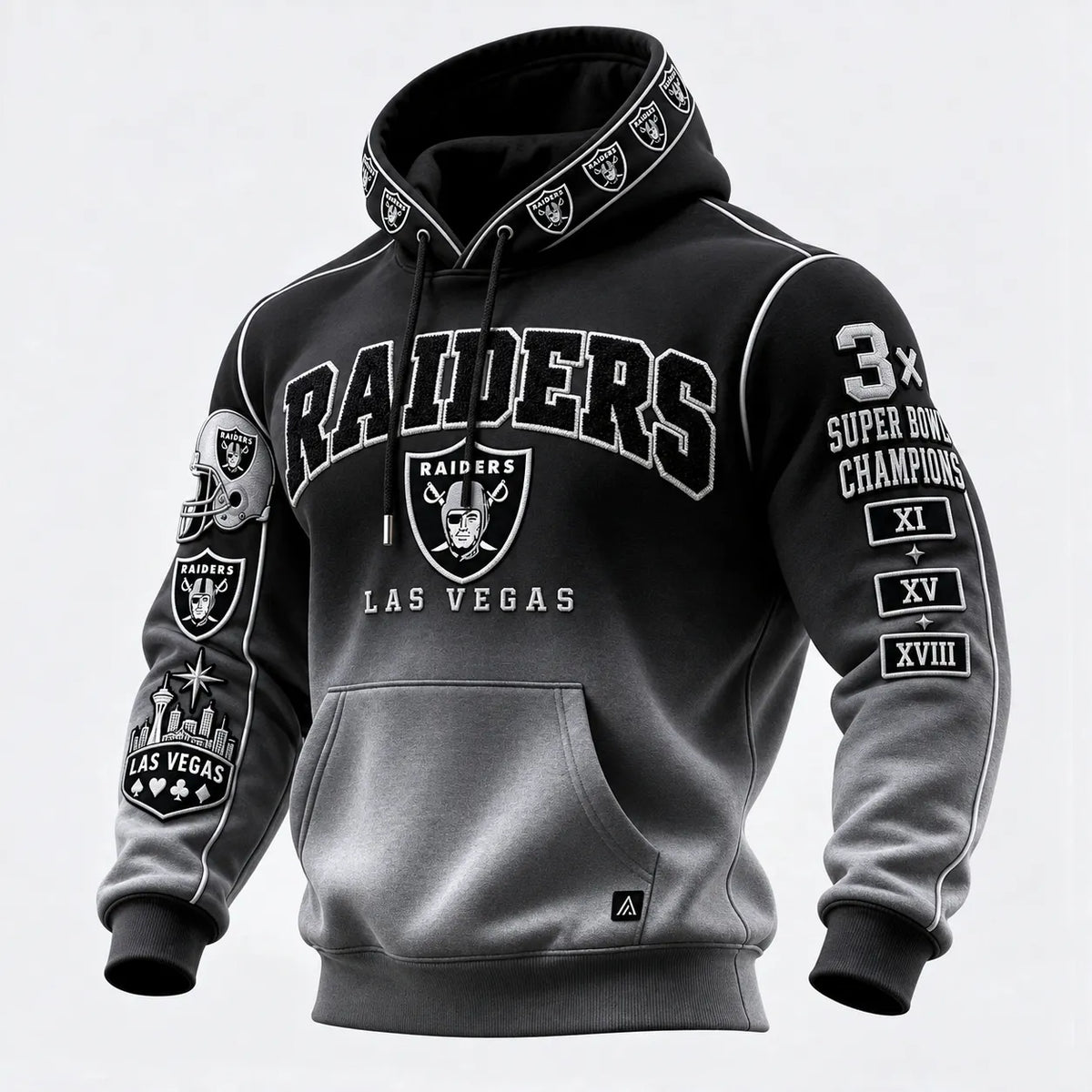 Rugby-print Hooded Sweatshirt