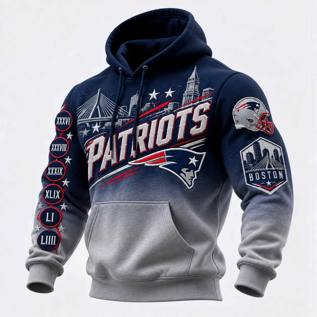 Rugby-print Hooded Sweatshirt