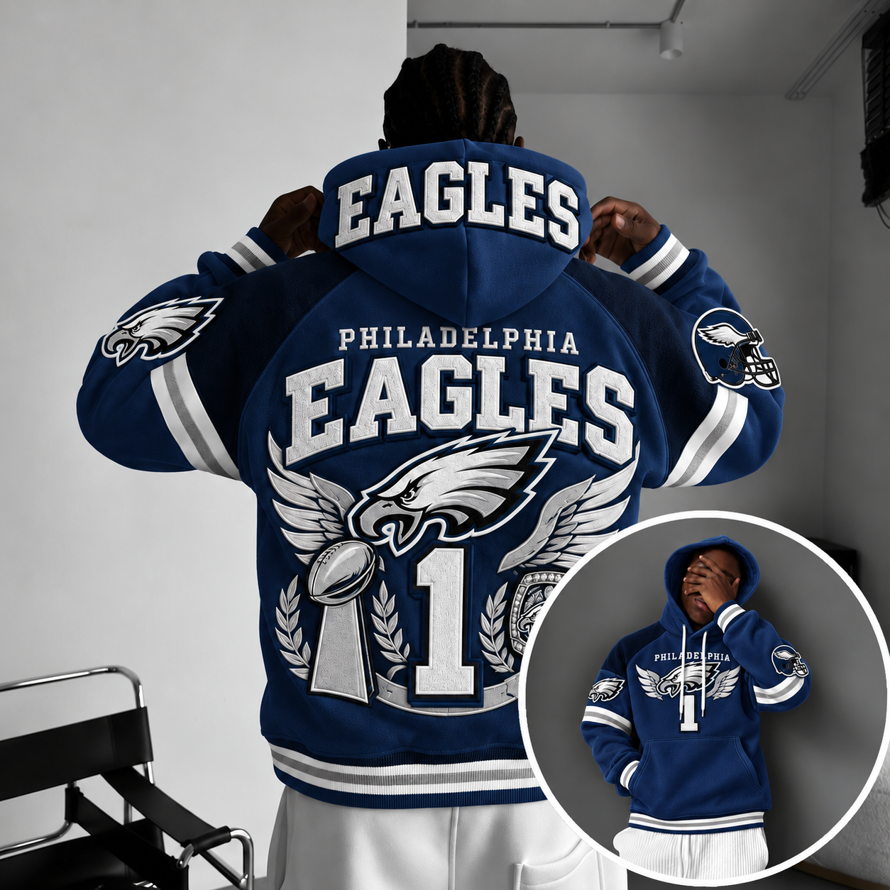 Rugby-print Hoodie