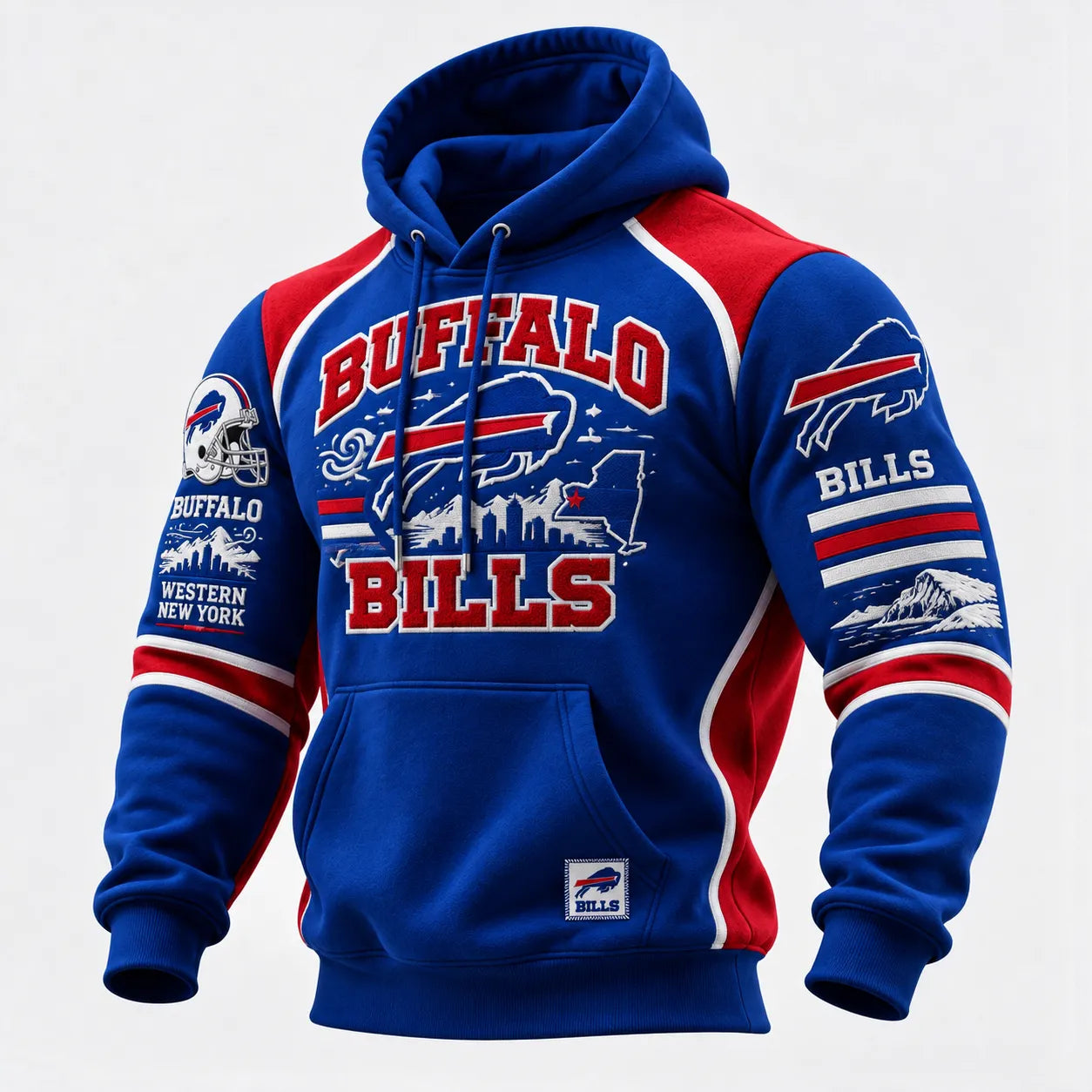 Rugby-print Hooded Sweatshirt