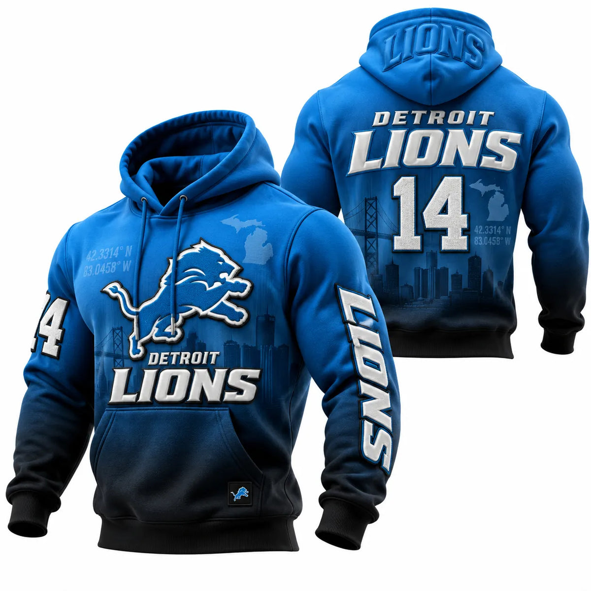 Rugby-print Hooded Sweatshirt