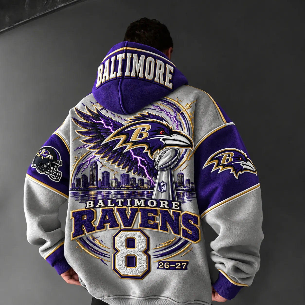 Rugby-print Hoodie