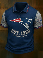 Men's Football Print Polo Shirt
