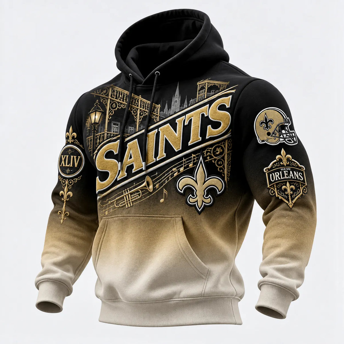 Rugby-print Hooded Sweatshirt