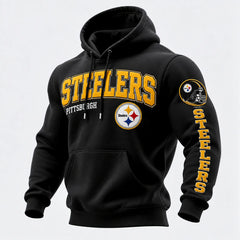 Rugby-print Hooded Sweatshirt