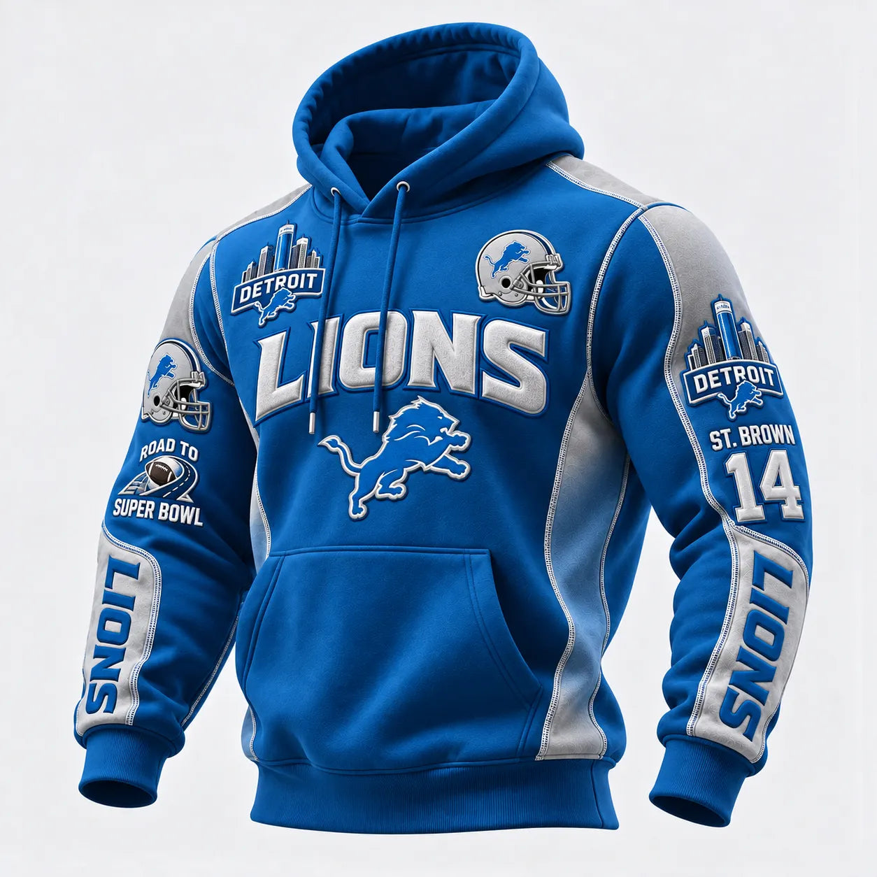 Rugby-print Hooded Sweatshirt