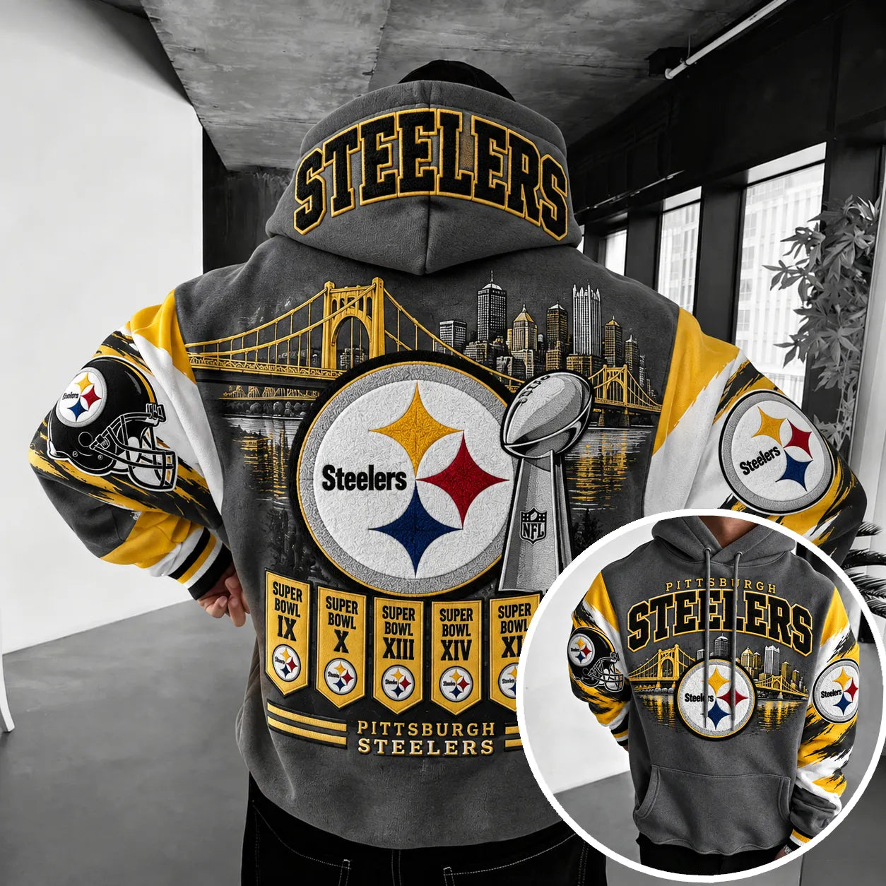 Rugby-print Hoodie