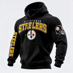 Rugby-print Hooded Sweatshirt
