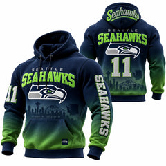Rugby-print Hooded Sweatshirt