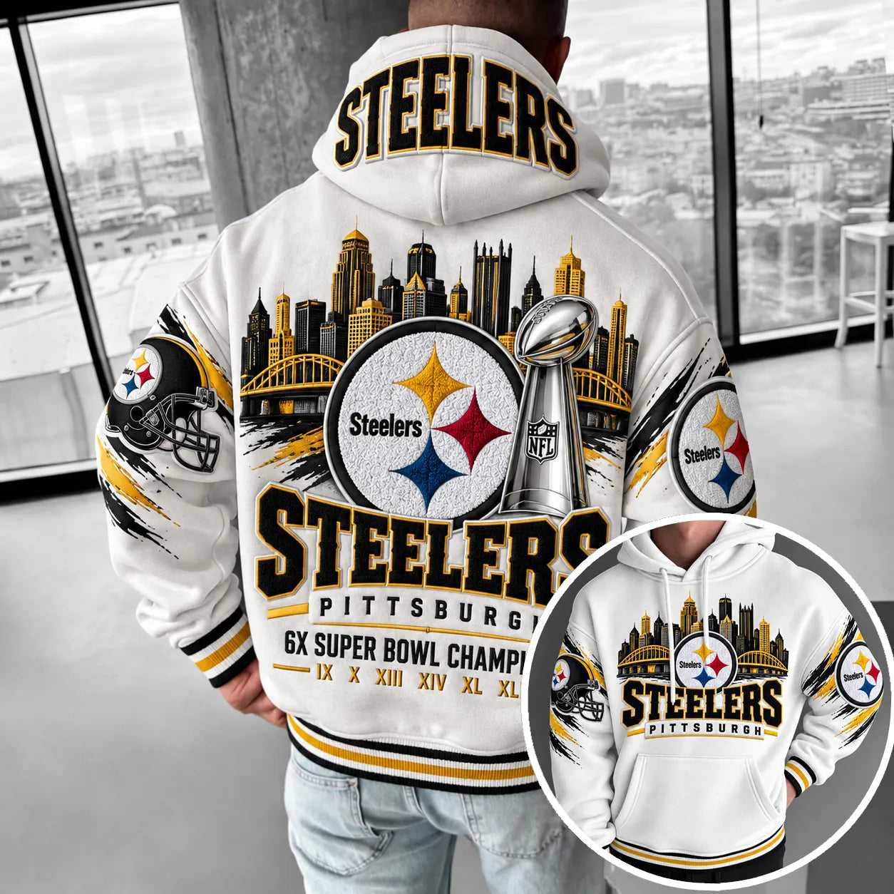 Rugby-print Hoodie