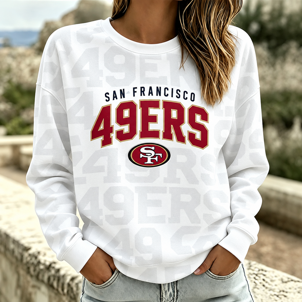 Women's Football Fan Graphic Crewneck Sweatshirt