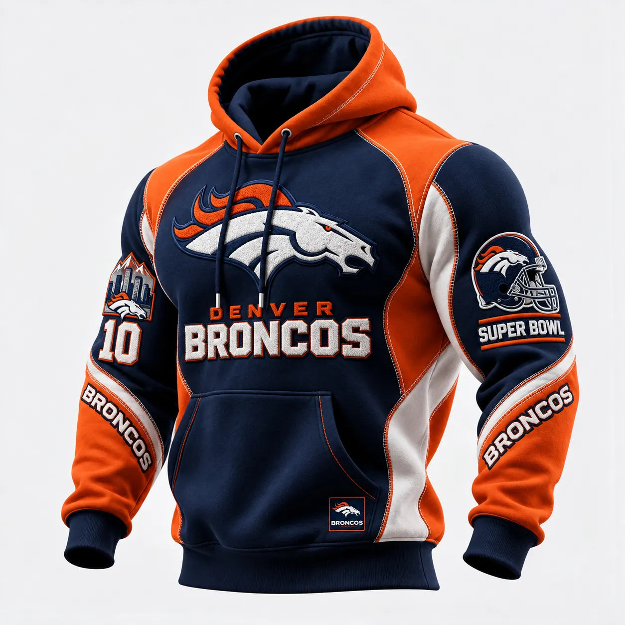 Rugby-print Hooded Sweatshirt