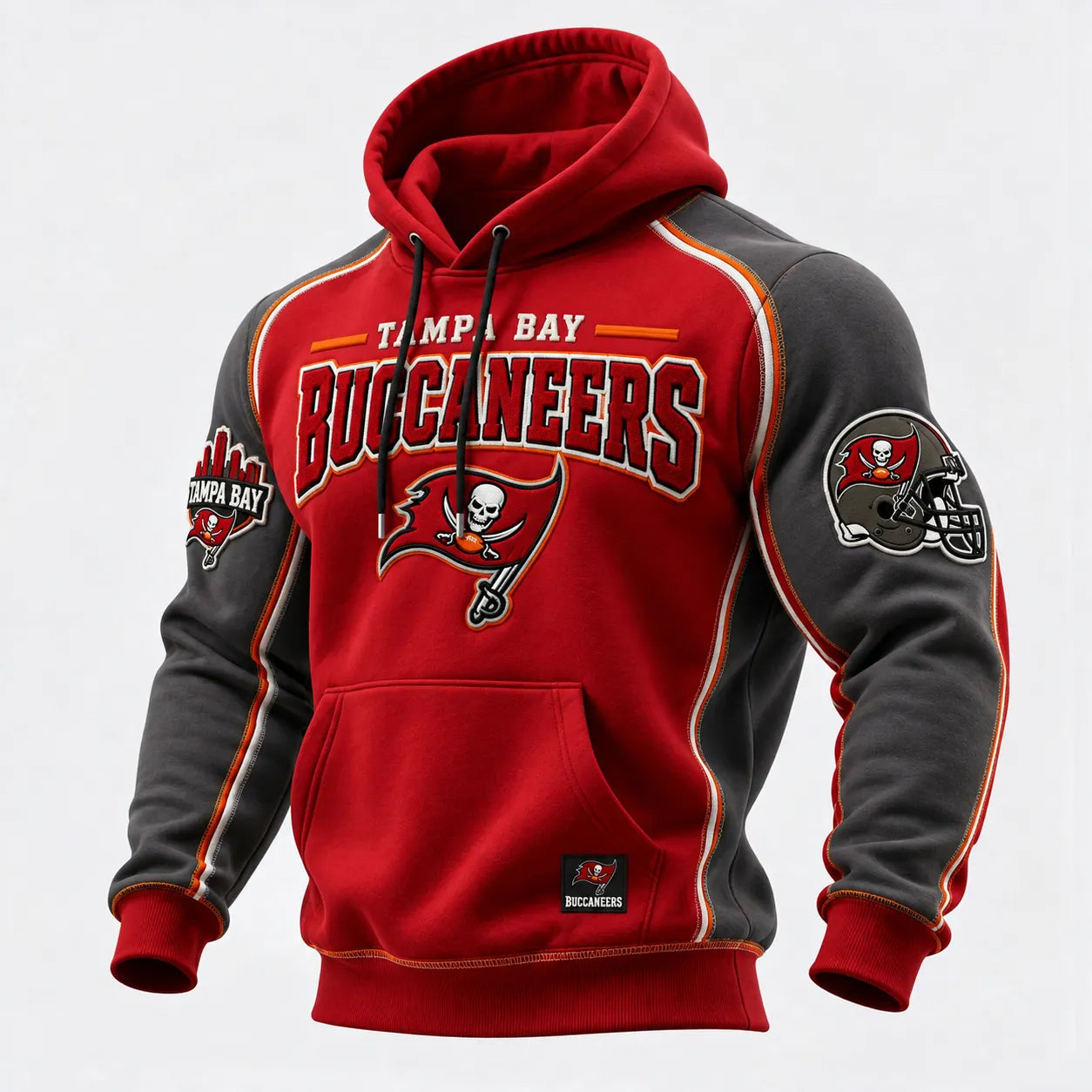 Rugby-print Hooded Sweatshirt